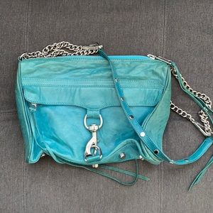 Teal Leather Rebecca Minkoff Crossbody Purse